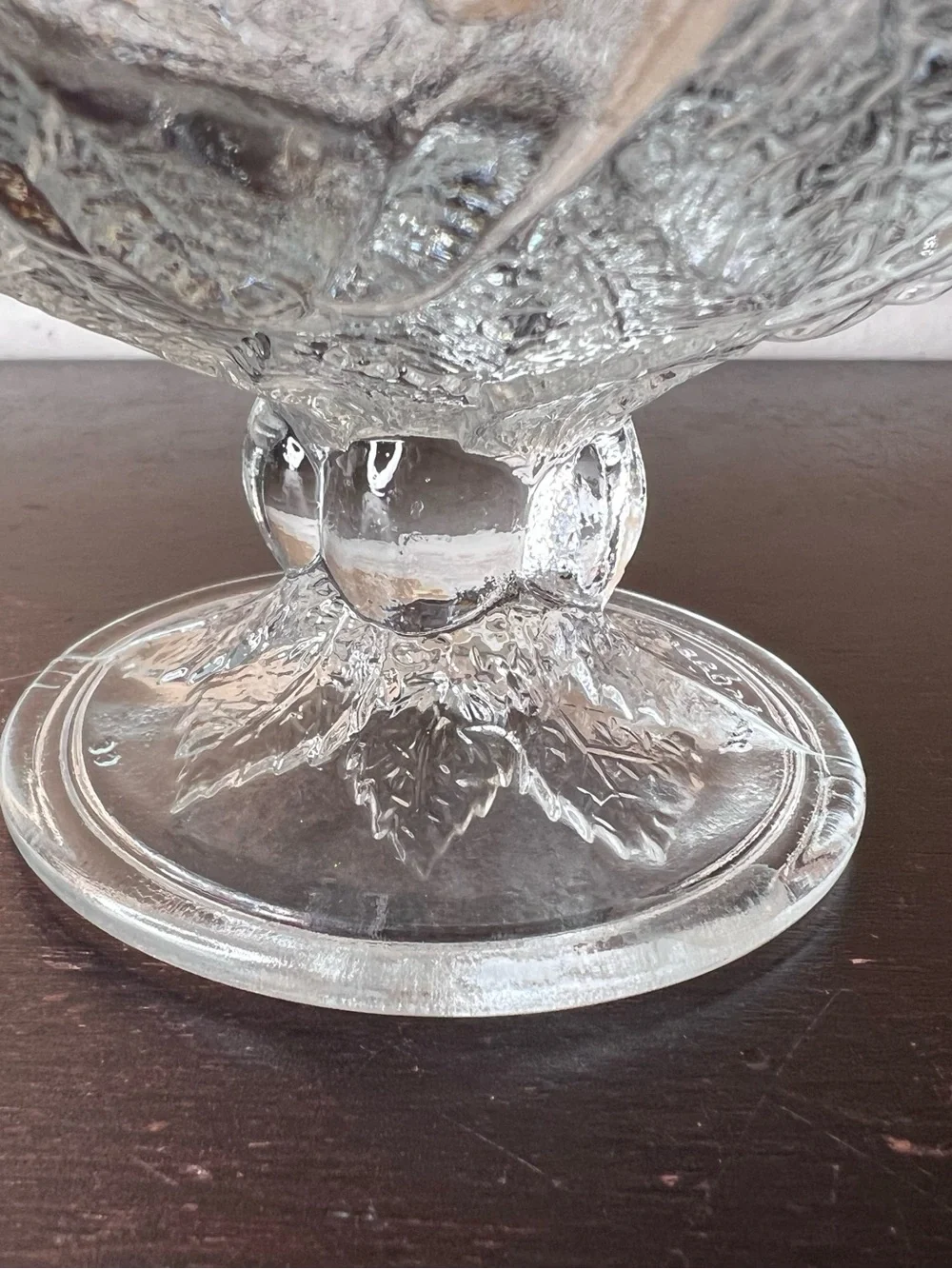 Vintage 1990s Crate & Barrel Fruit Glass Dessert Coupes Pair